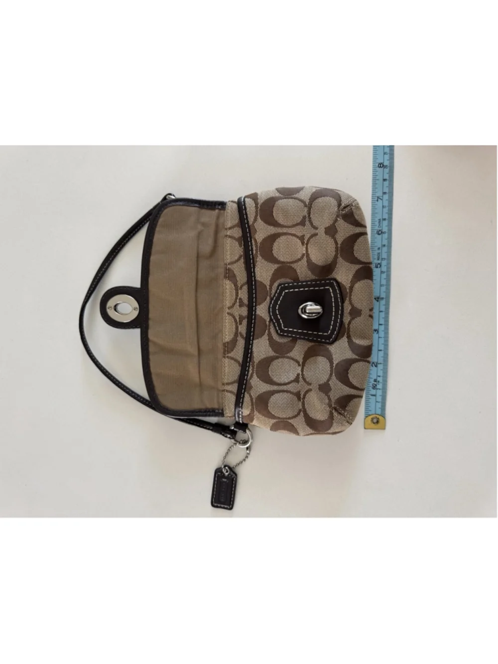 Vintage Coach Legacy Signature Canvas Turn Lock Wristlet